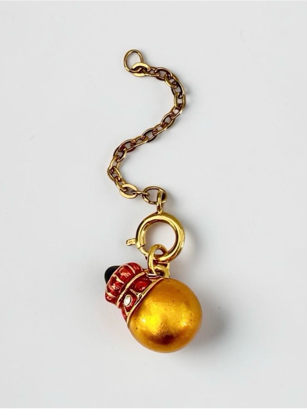 Joan Rivers Orange & Red Enamel Jeweled Ornament Charm Pendant w/Extender